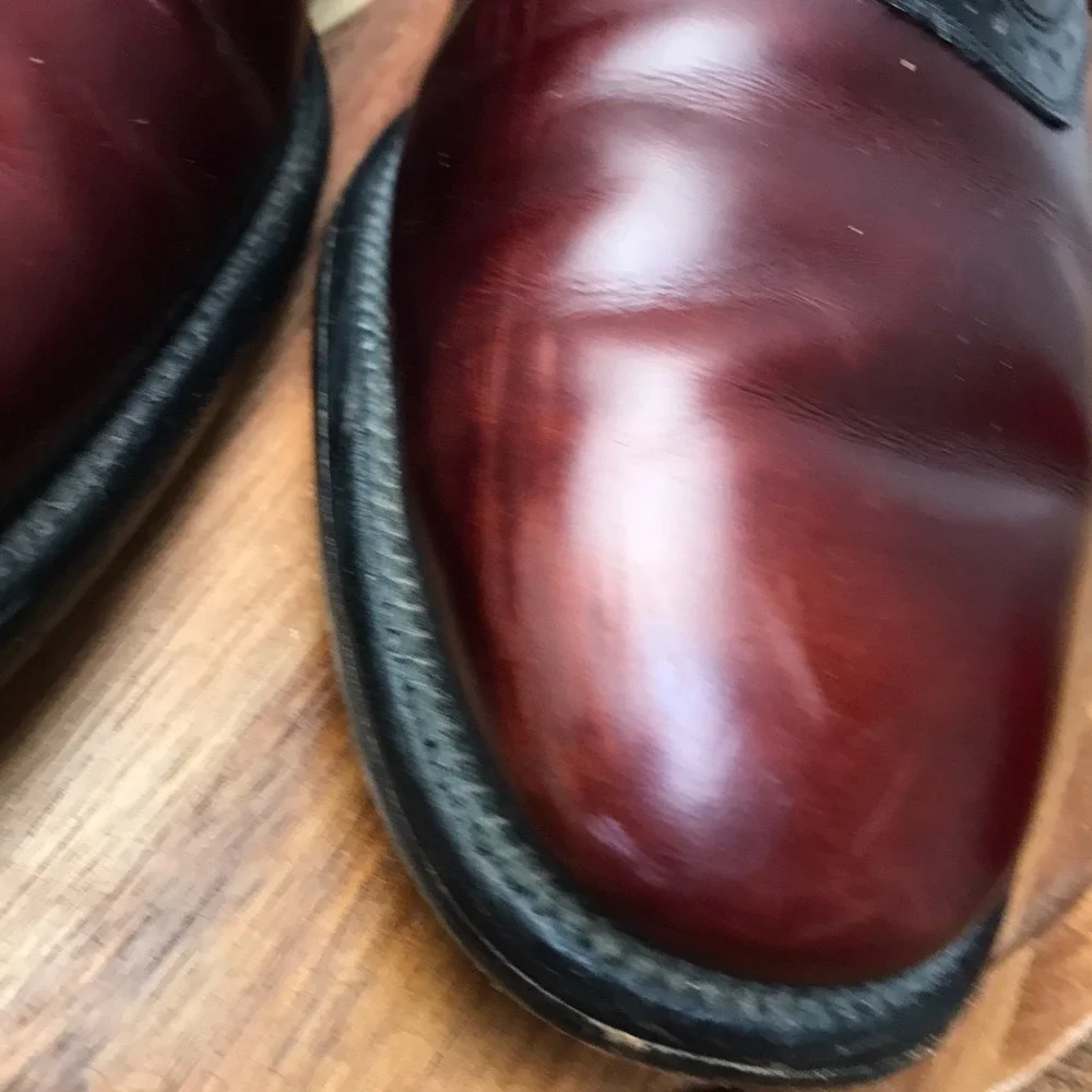 Allen Edmonds Polo Saddle Oxford‎ Dress Shoes Mens 9.5C Burgundy/Black *Flaws